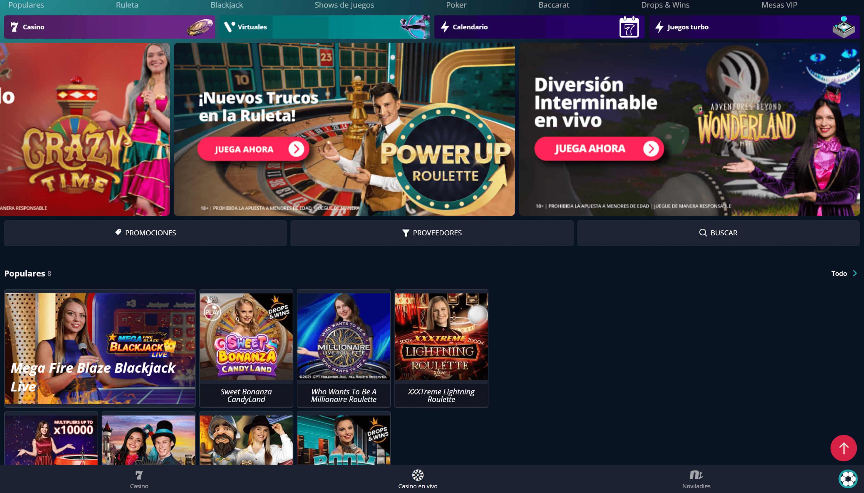 Novibet Chile Catálogo de juegos