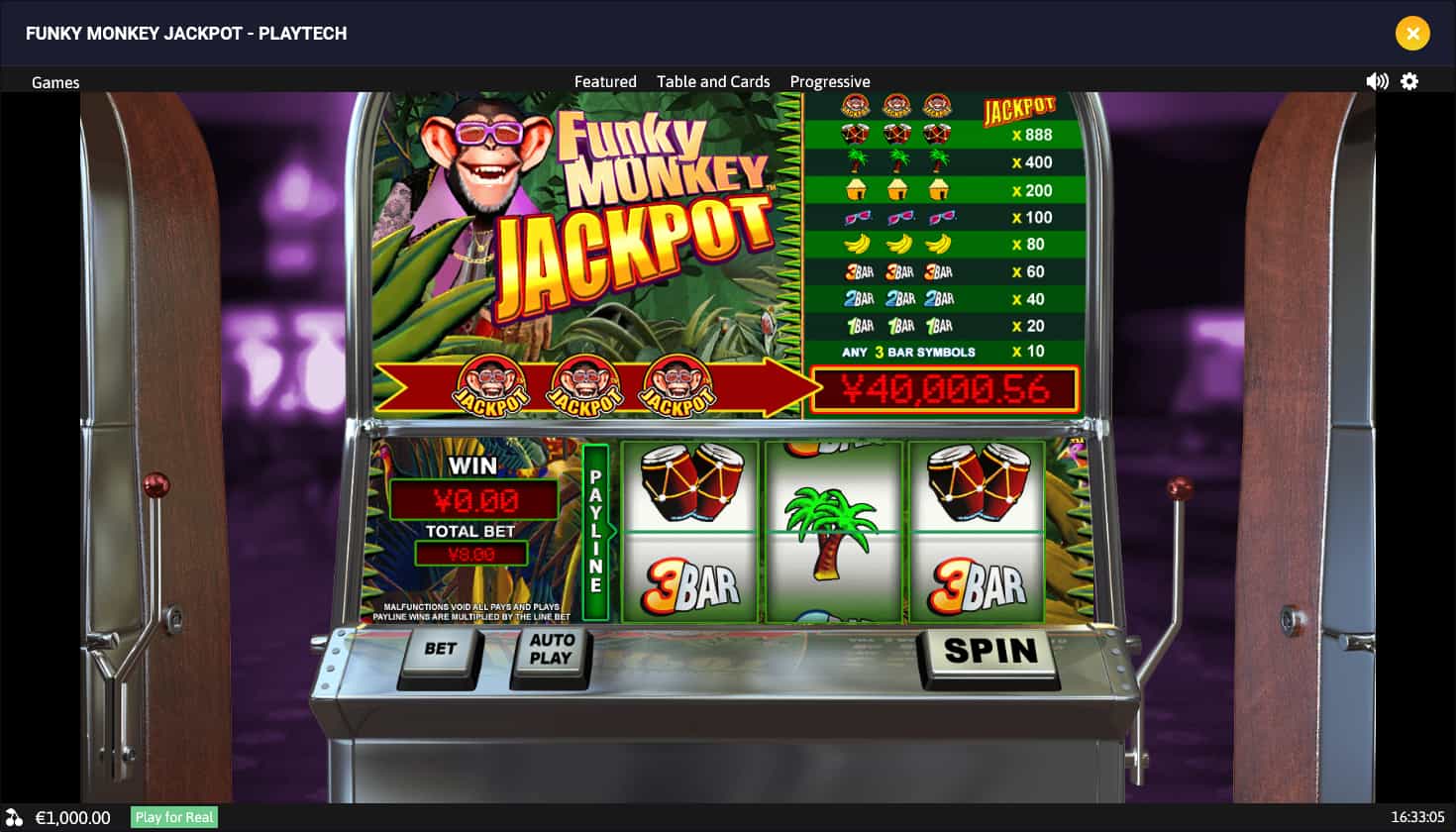 Funky Monkey Jackpot Símbolos