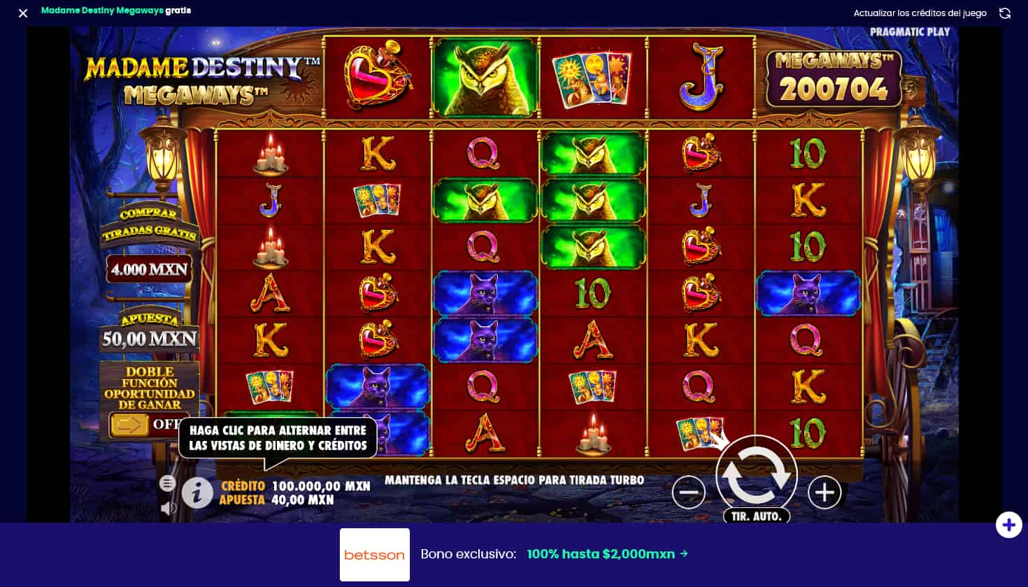 Madame Destiny Megaways Tragamonedas Bonus