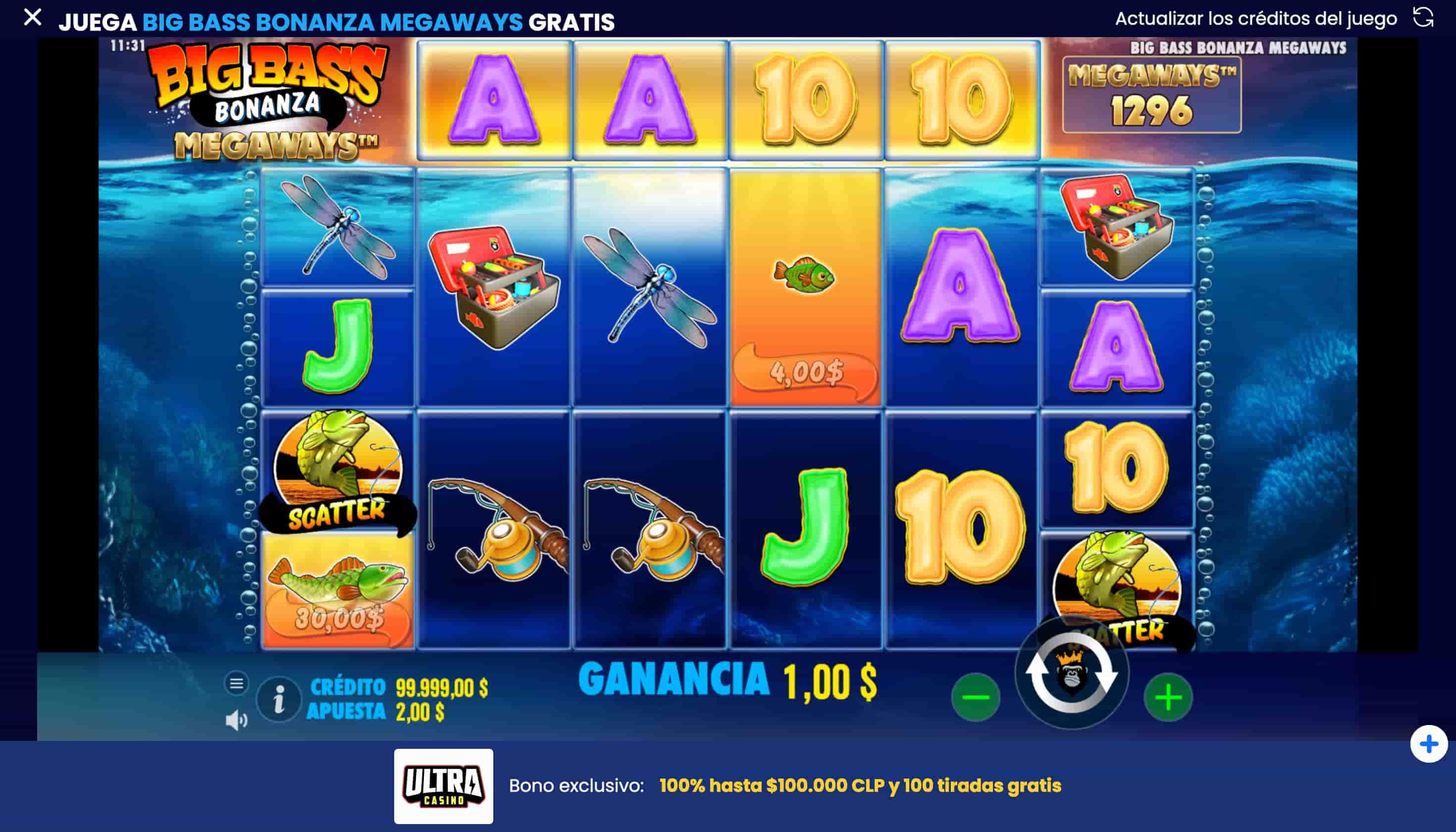 Tragamonedas Big Bass Bonanza Megaways Bonus