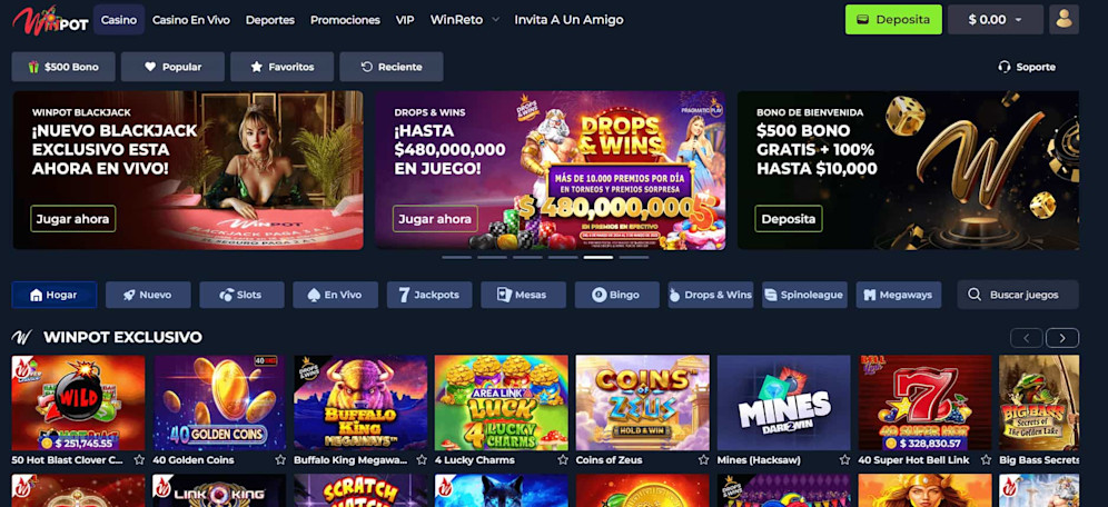 Winpot Casino Homepage