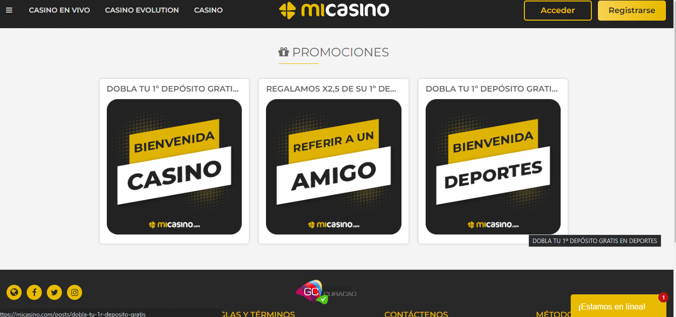 MiCasino Bonos y Promociones Chile