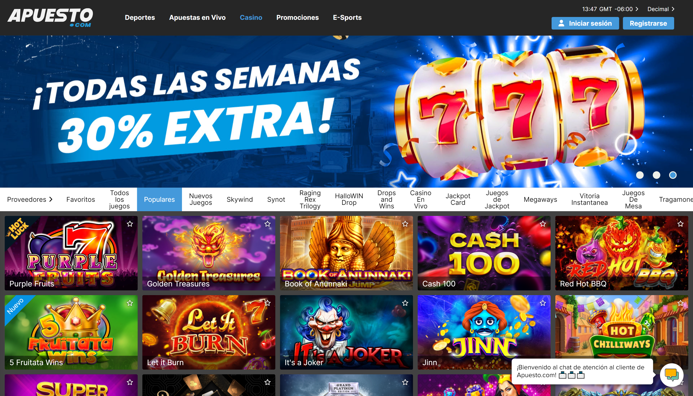 Juegos de casino Apuesto.com