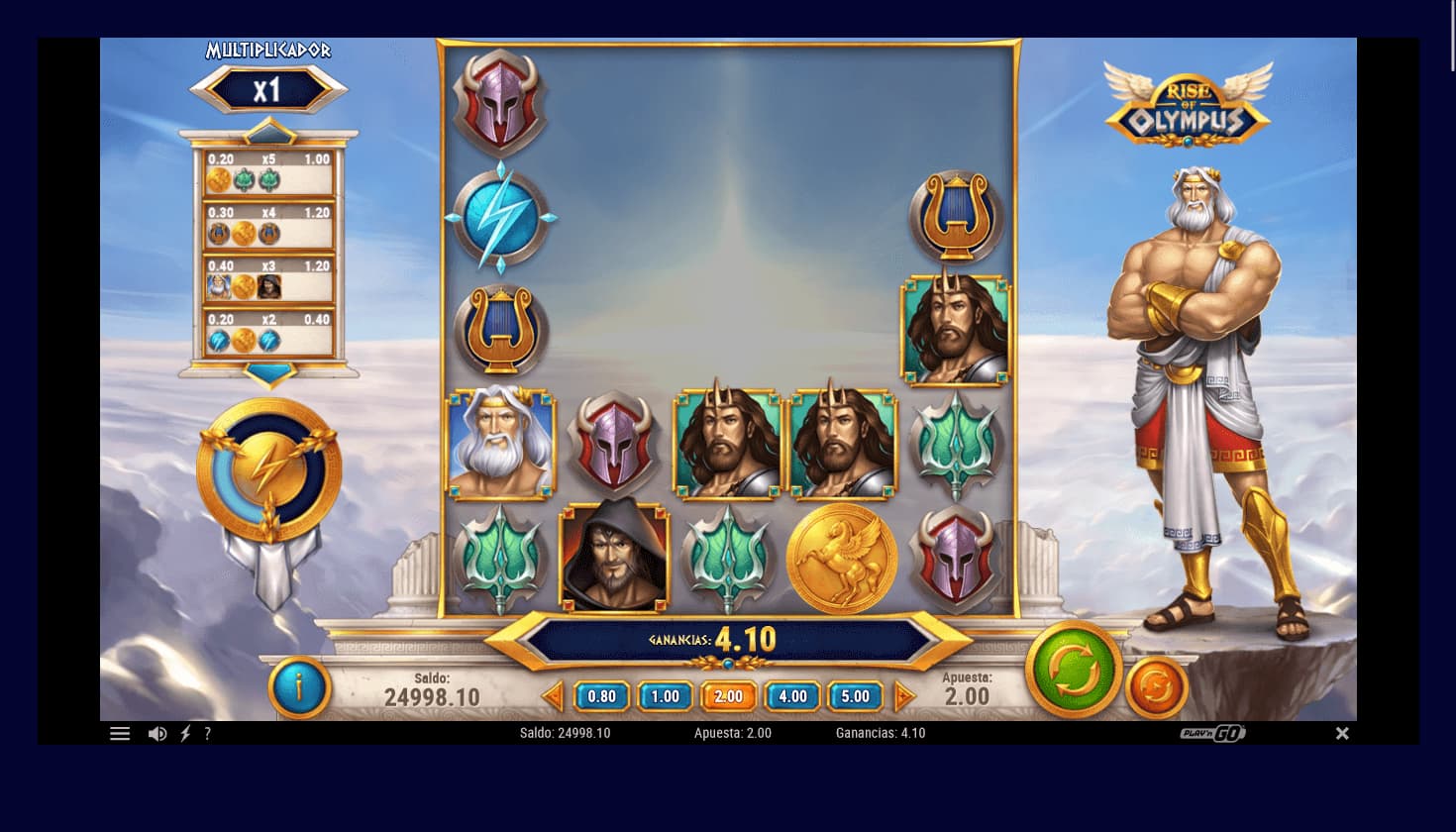 Rise of Olympus comodines bonos