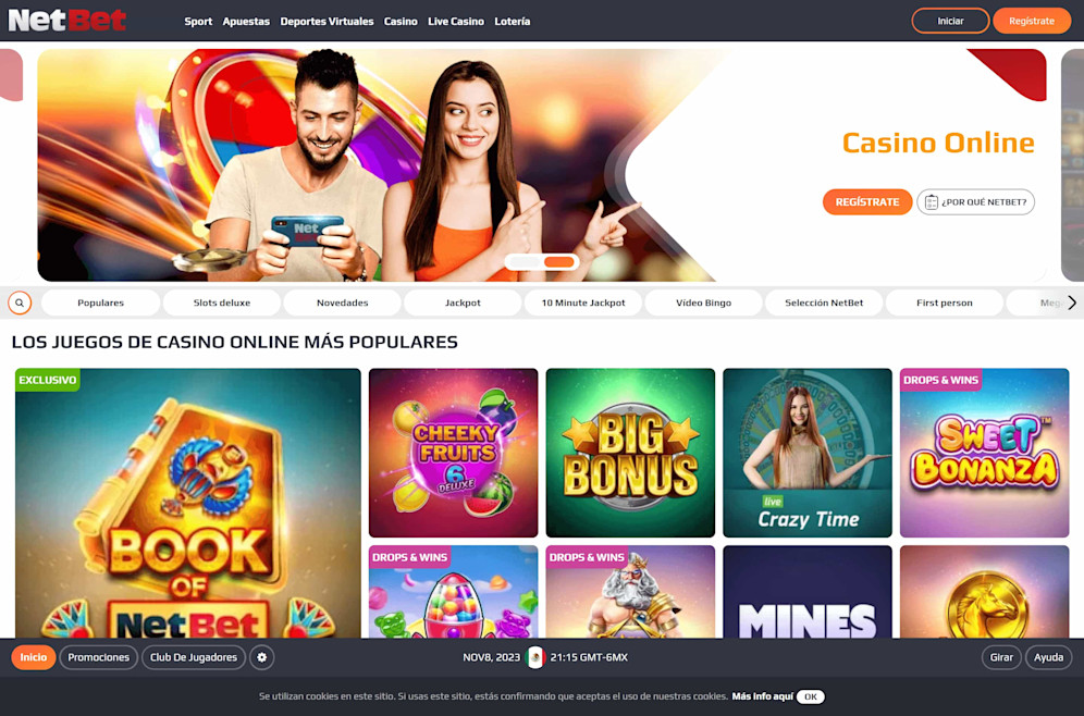 NetBet casino homepage 