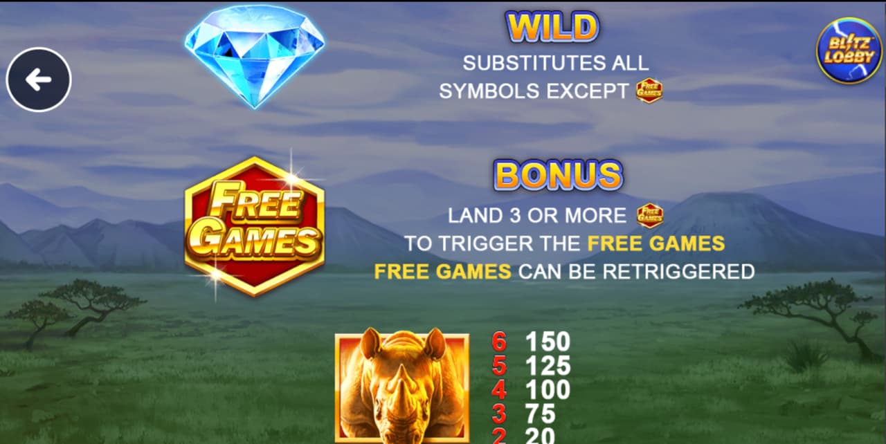 Bonos de la tragamonedas Rhino Blitz