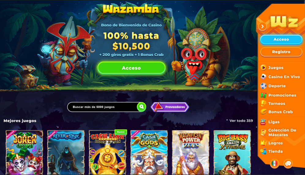 Homepage Wazamba