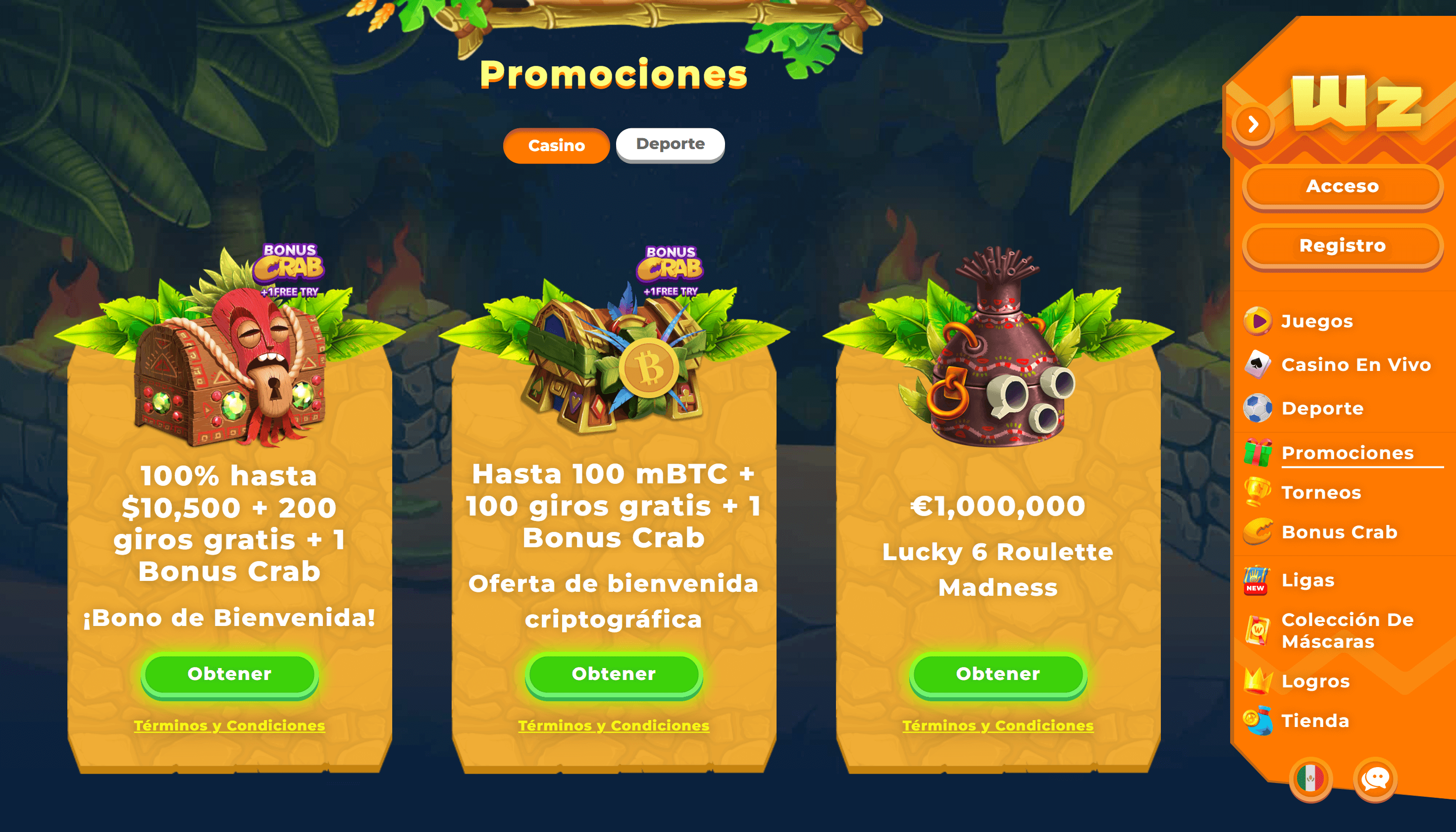 Promociones de Wazamba