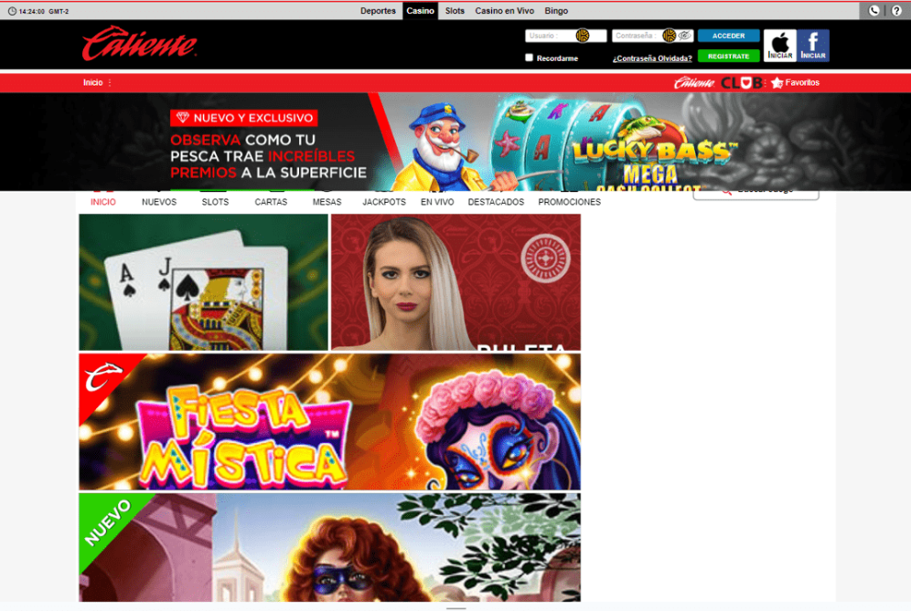 Caliente Casino Homepage