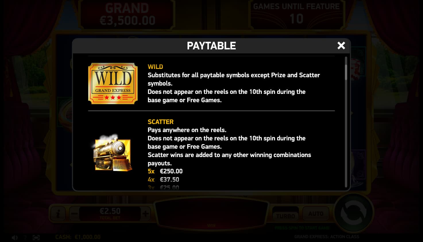 Grand Express Action Class Pagos