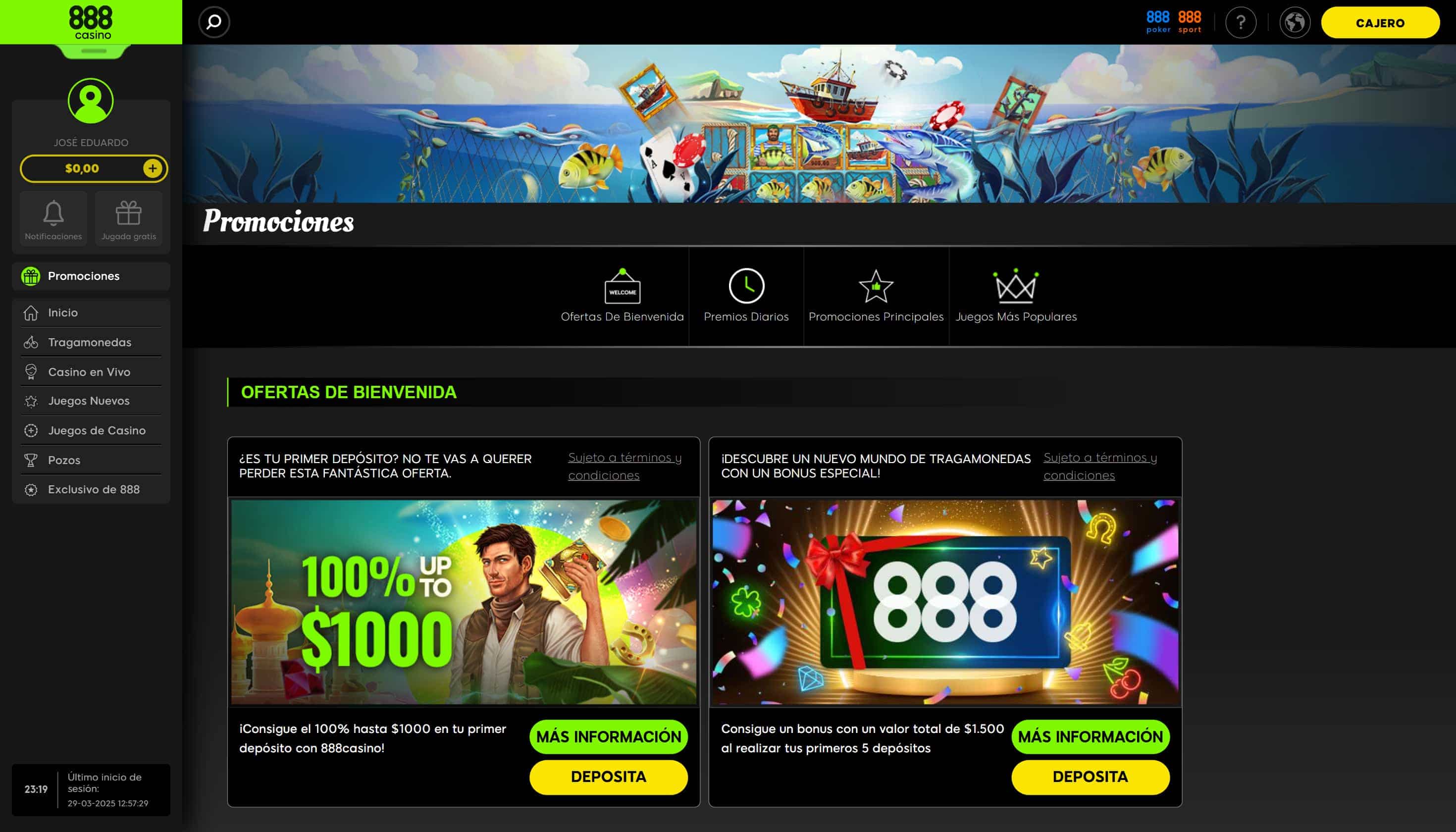 Bonos de casino 888