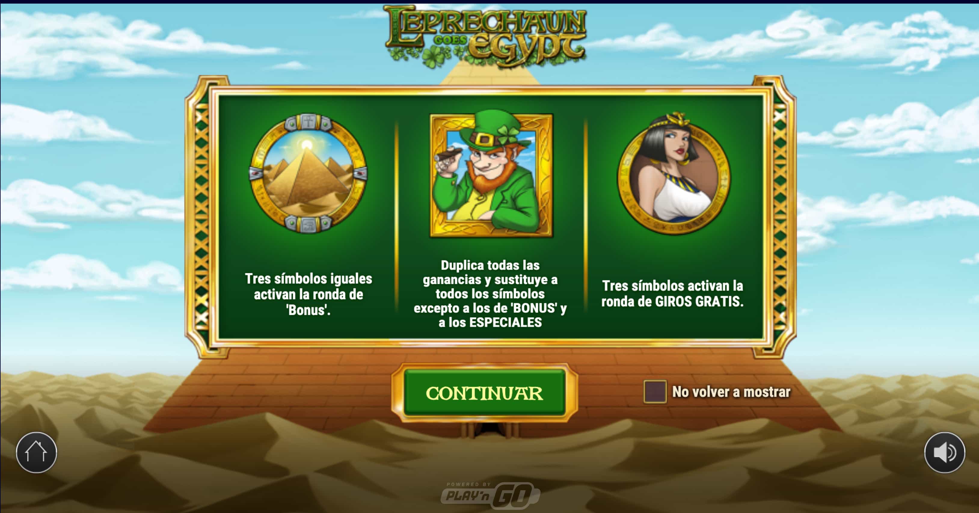 Tabla de pagos Leprechaun Goes Egypt