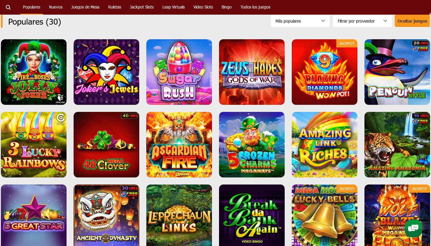 Sportiumbet Casino Catálogo de juegos