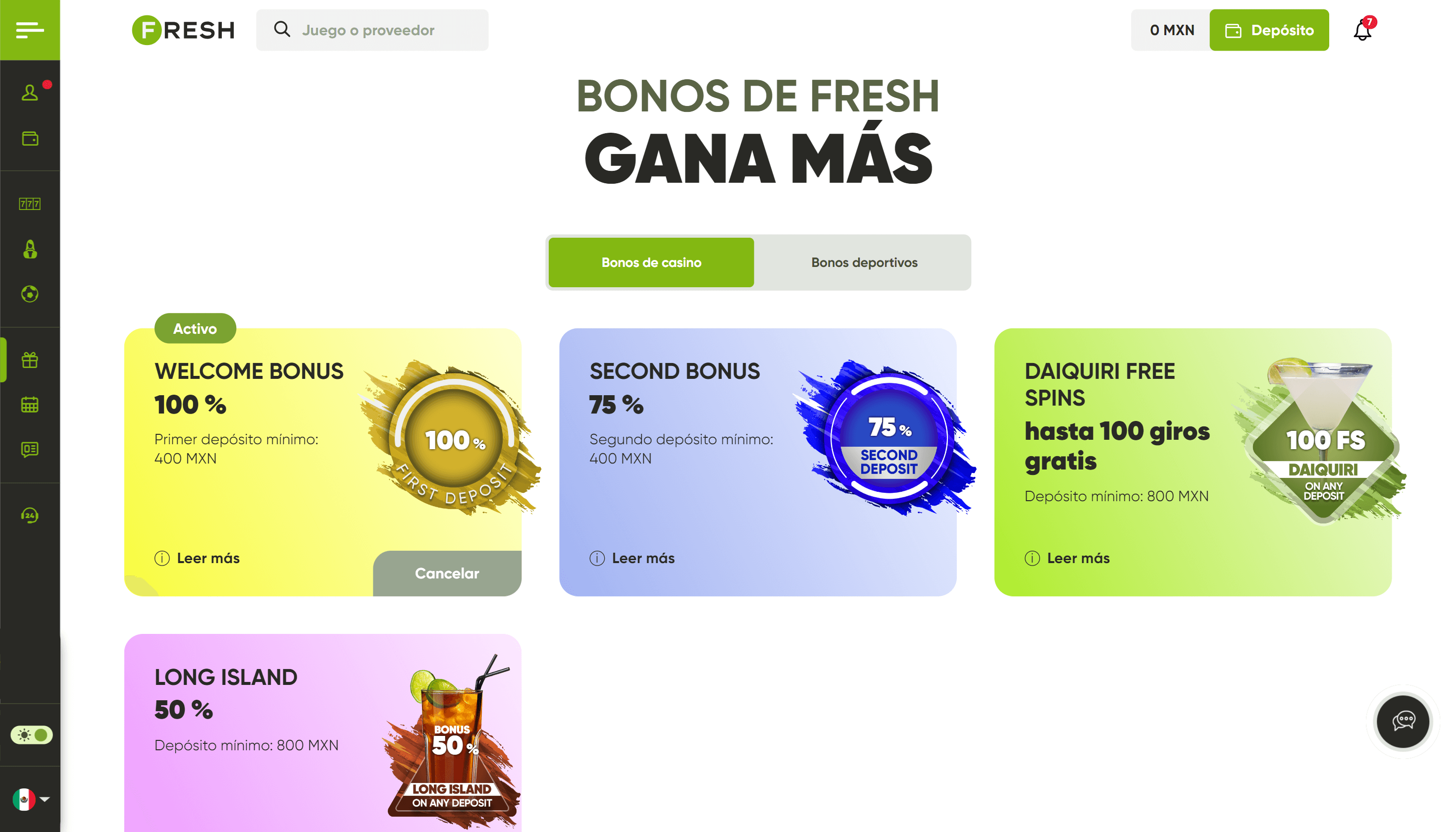 Bonos Fresh Casino