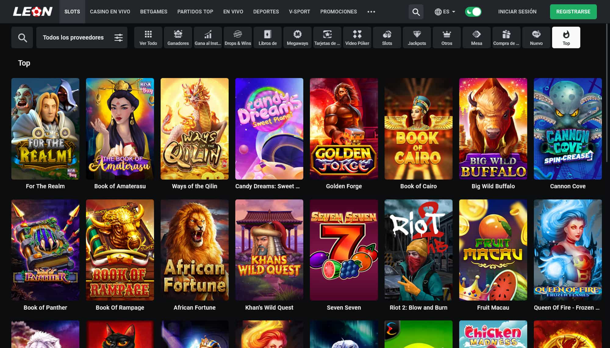 Leon Casino Catálogo de juegos