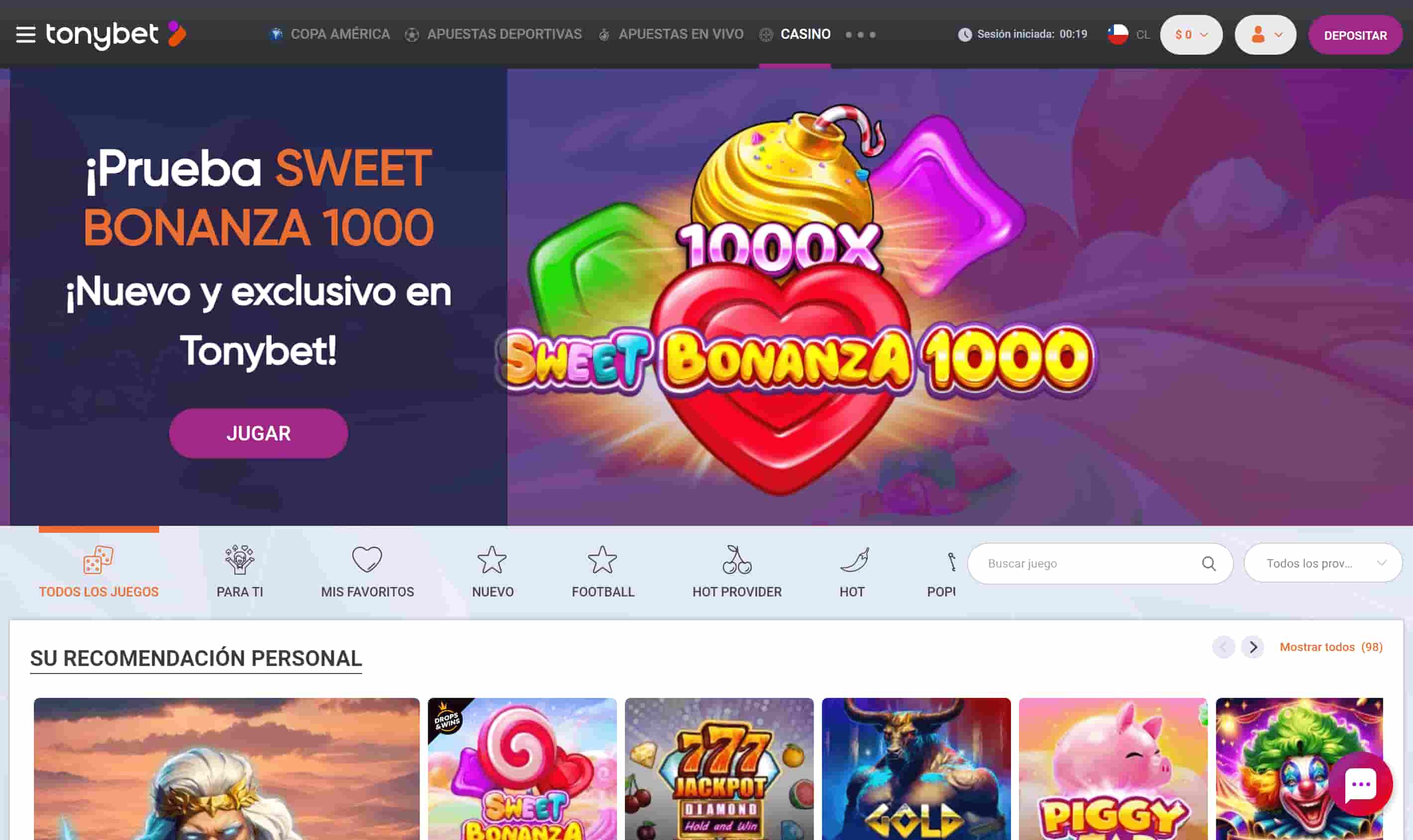 Tonybet homepage