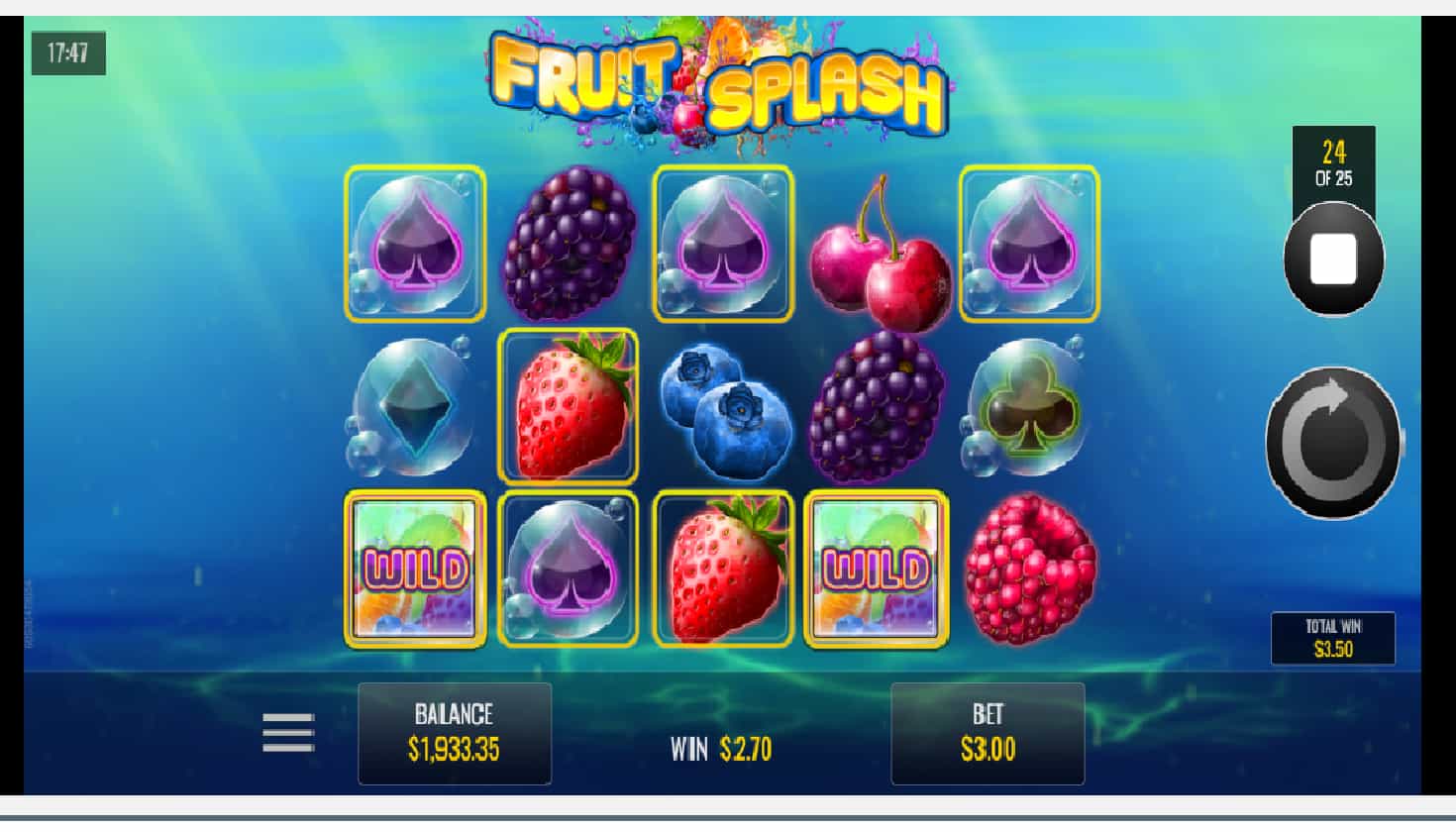Símbolo comodín en tragamonedas Fruit Splash