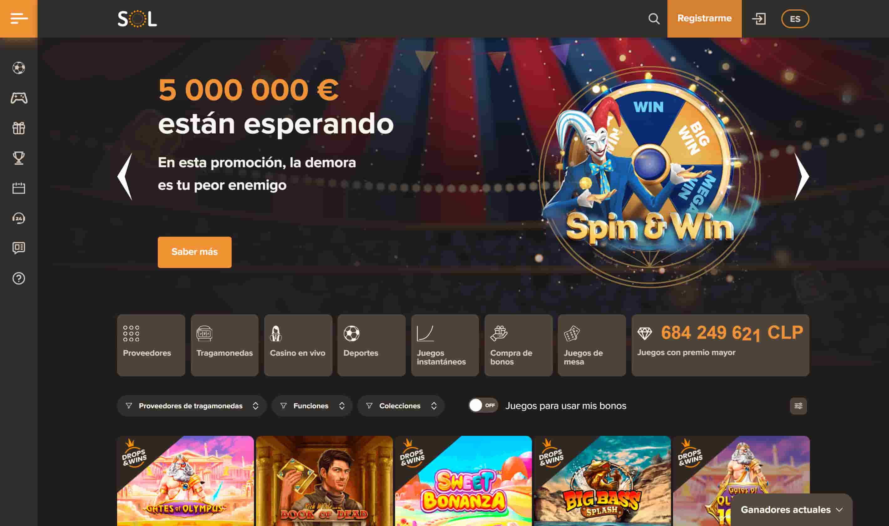 Sol Casino Chile Homepage 