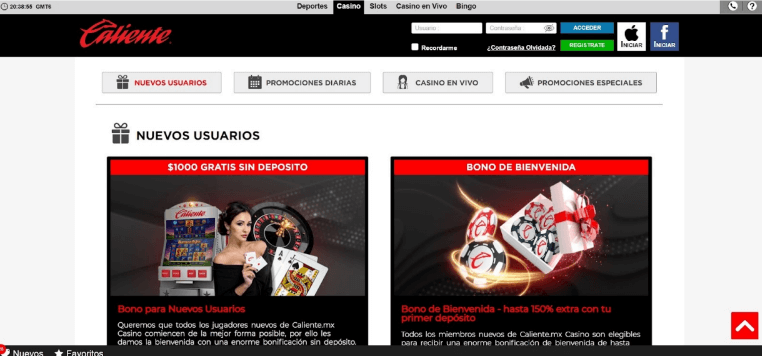 Caliente Casino Bonos y promociones 