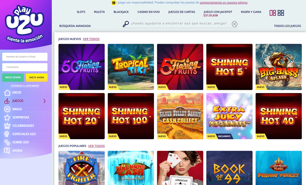 PlayUzu Casino Catálogo de juegos.png