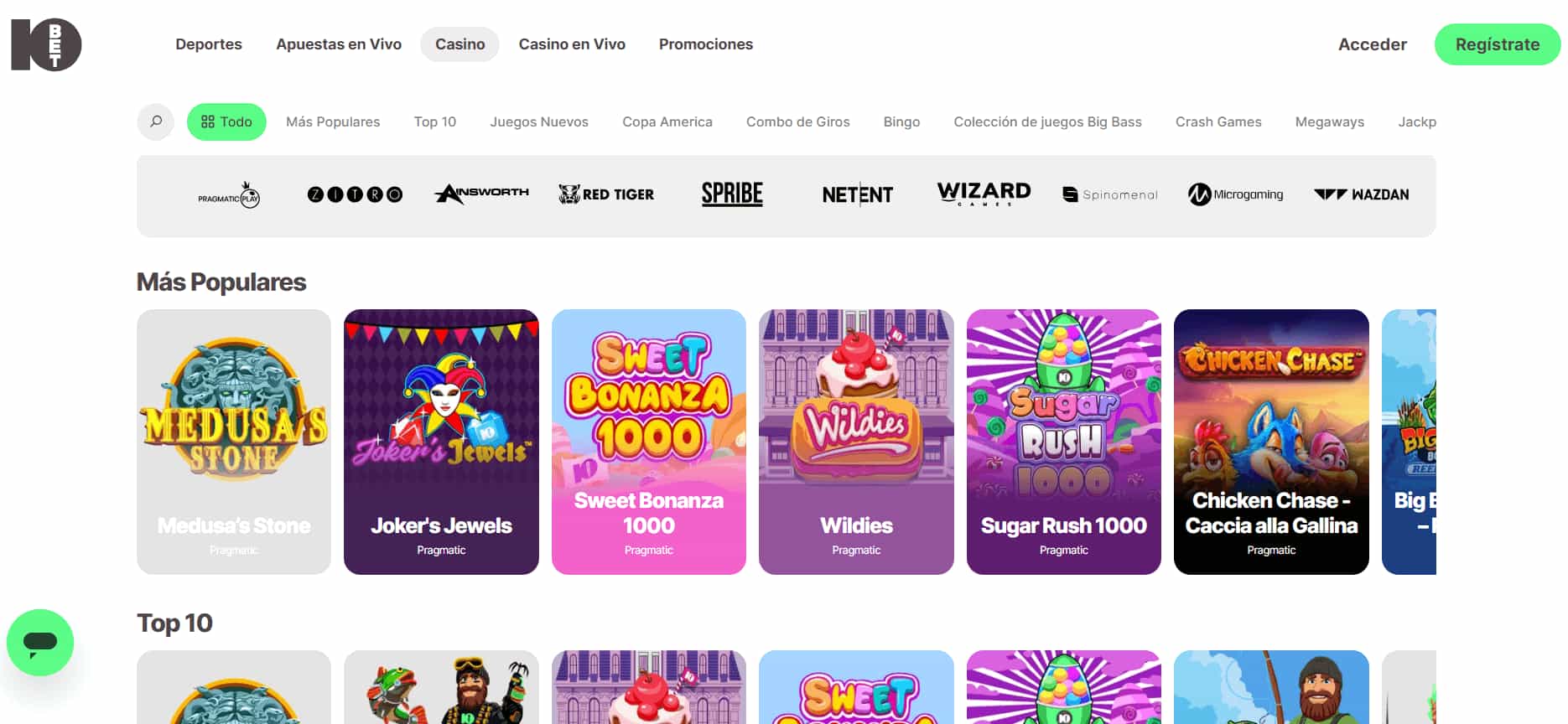 10bet catálogo de juegos