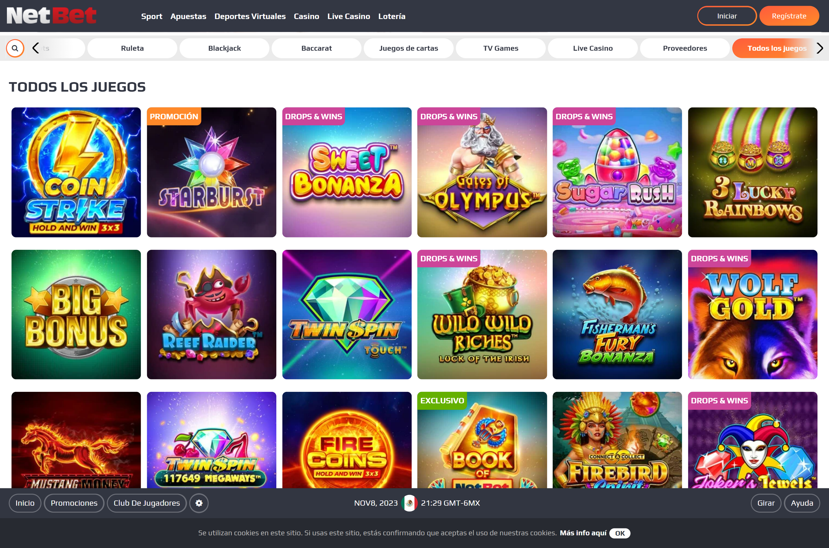 NetBet Casino todos los juegos