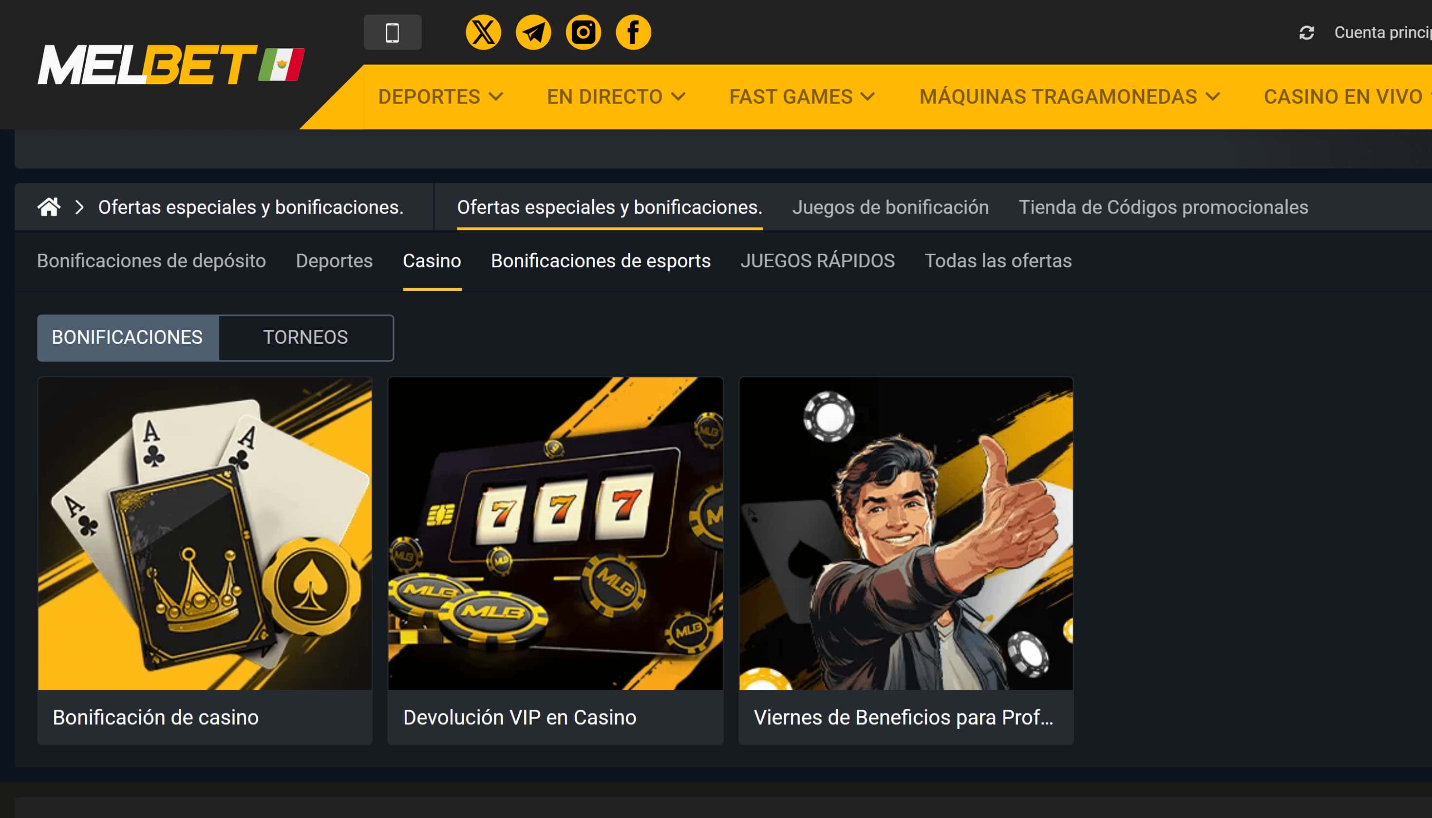 Bonos en Melbet