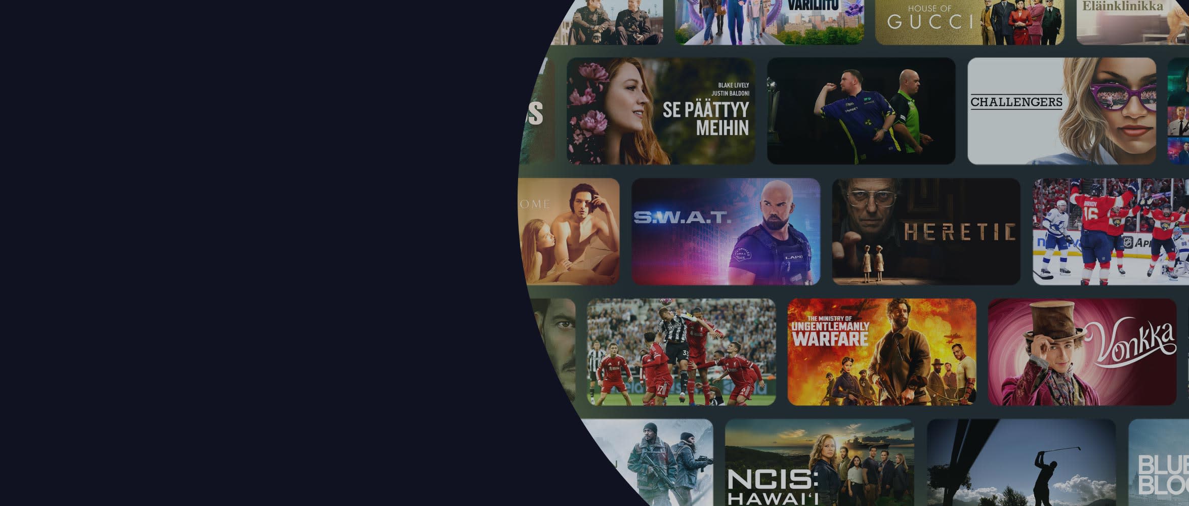 Valtava valikoima katsottavaa