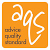 Advice Quality Standard logo. The letters AQS on an orange background.