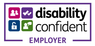 The logo of Disability Confident Employer