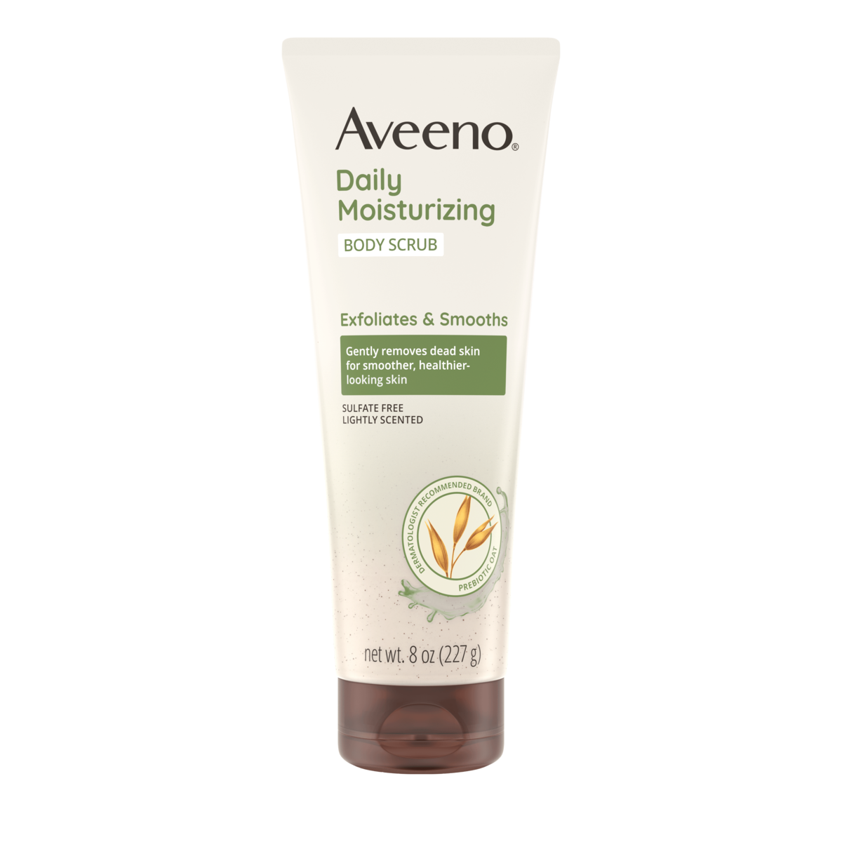 Front Shot of Aveeno® Daily Moisturizing Body Scrub, Exfoliates & Smooths 8oz Pack