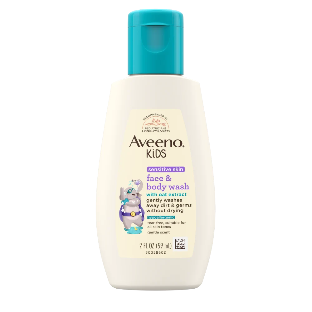 Front Pack shot of Kids Sensitive Skin Face & Body Wash 2oz