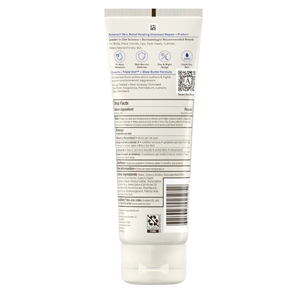 Back pack shot of Skin Relief Healing Ointment for Dry Skin 7.2oz