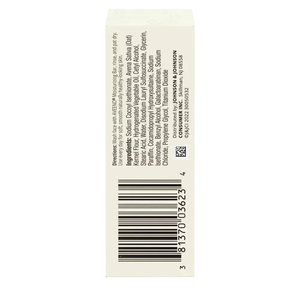 Aveeno Gentle Moisturizing Face Cleansing Bar, Dry Skin Back