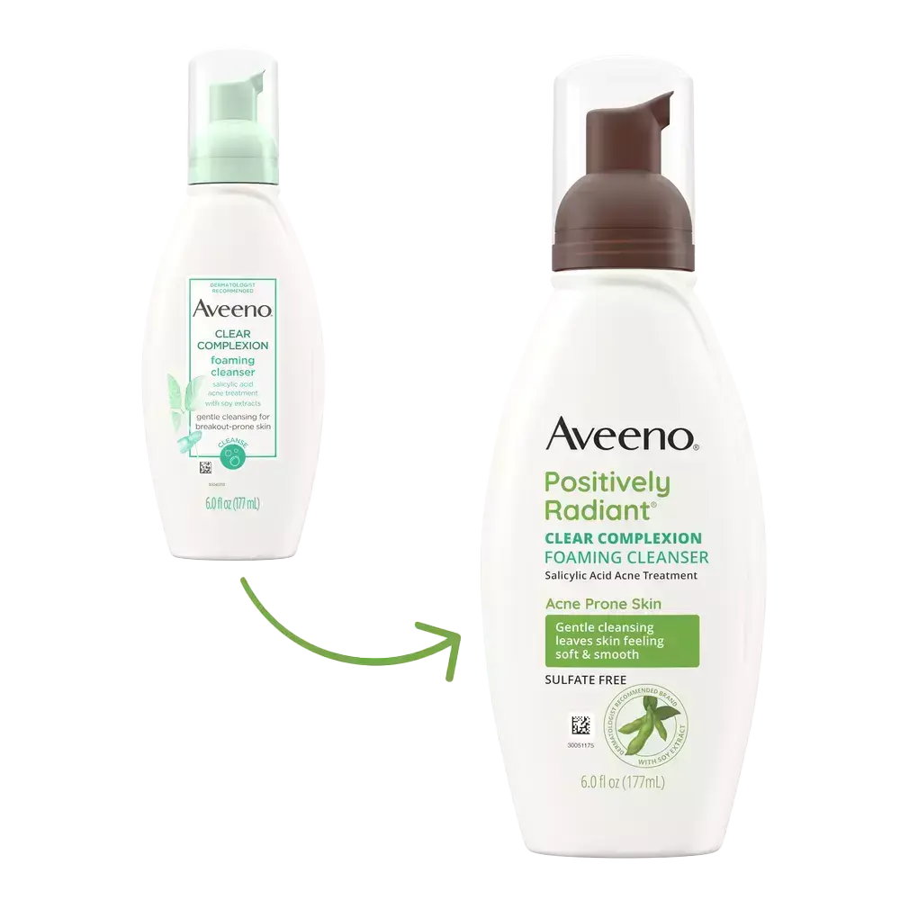 Aveeno Clear Complexion Foaming Facial Cleanser Oil-Free Transition