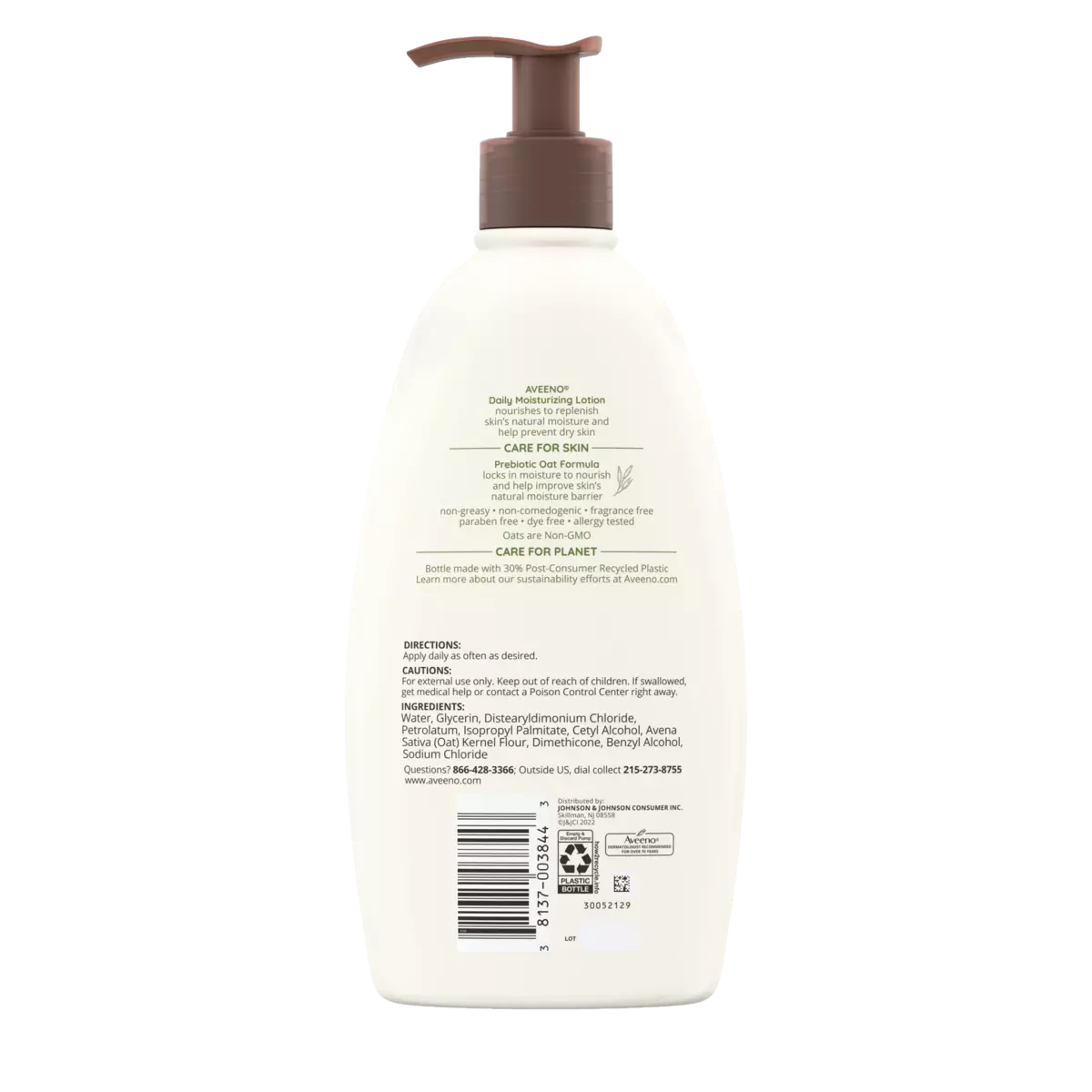 Aveeno Daily Moisturizing Body Lotion with Soothing Oat 18oz Back