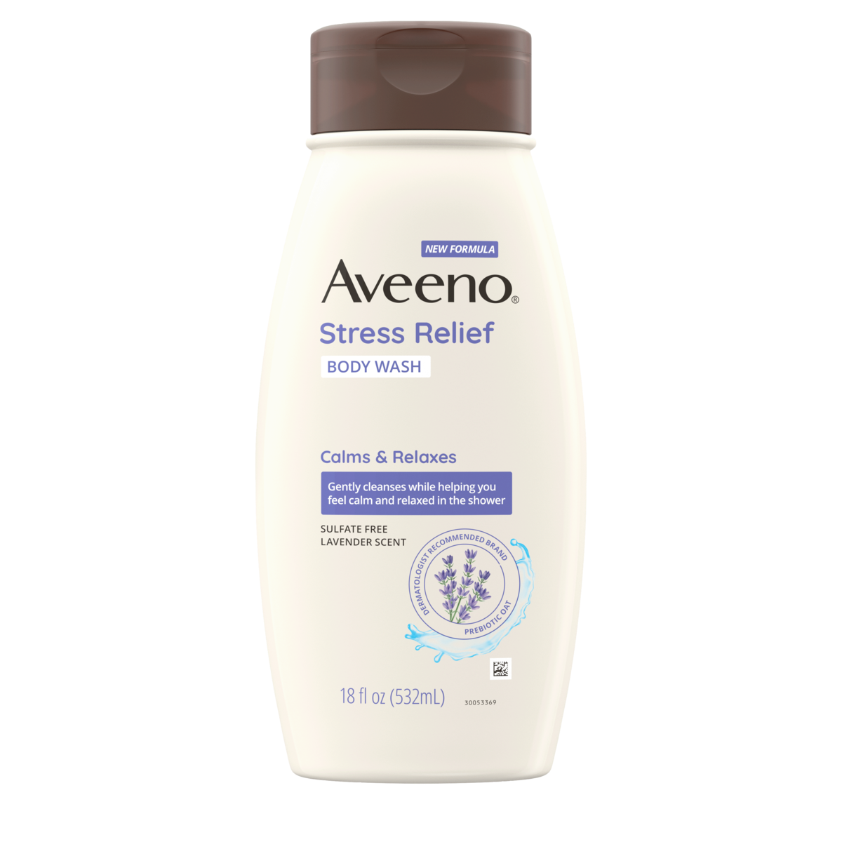 Aveeno Stress Relief Body Wash, Oat Lavender & Chamomile Front