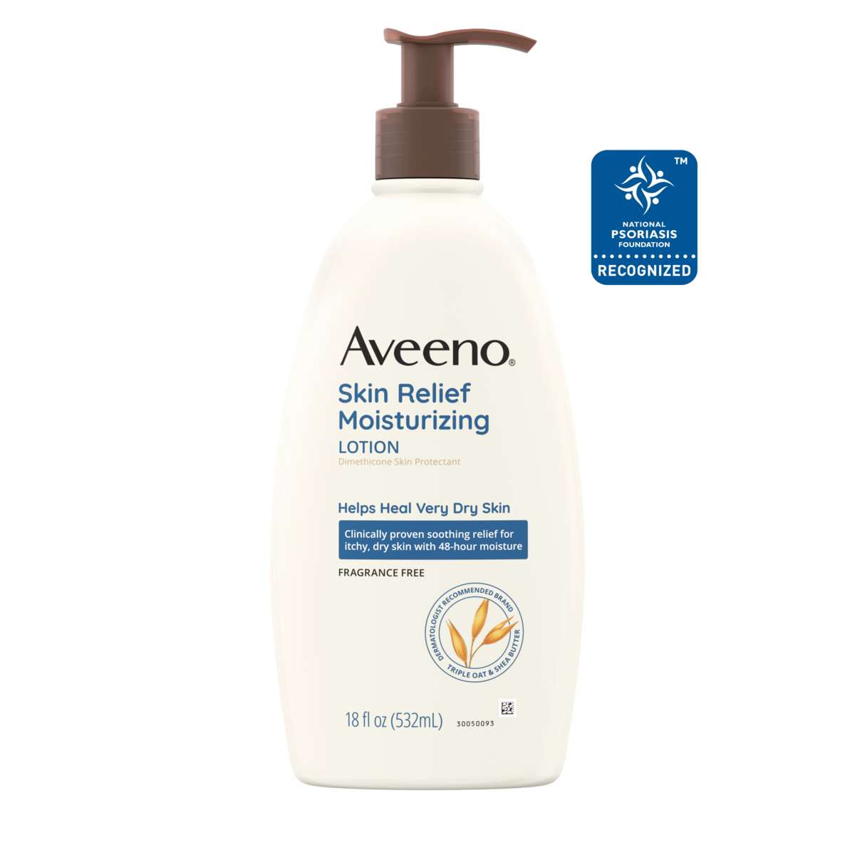 Pack shot of Aveeno® Skin Relief Moisturizing Lotion for Very Dry Skin, 18 fl oz