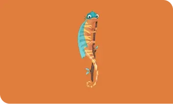 Illustration of Aveeno® Care Crew Member - Leon the Chameleon