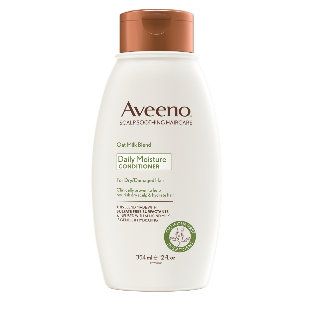 Pack shot of Aveeno® Oat Milk Blend Daily Moisture Conditioner for Dry/Damaged Hair, 12 fl oz