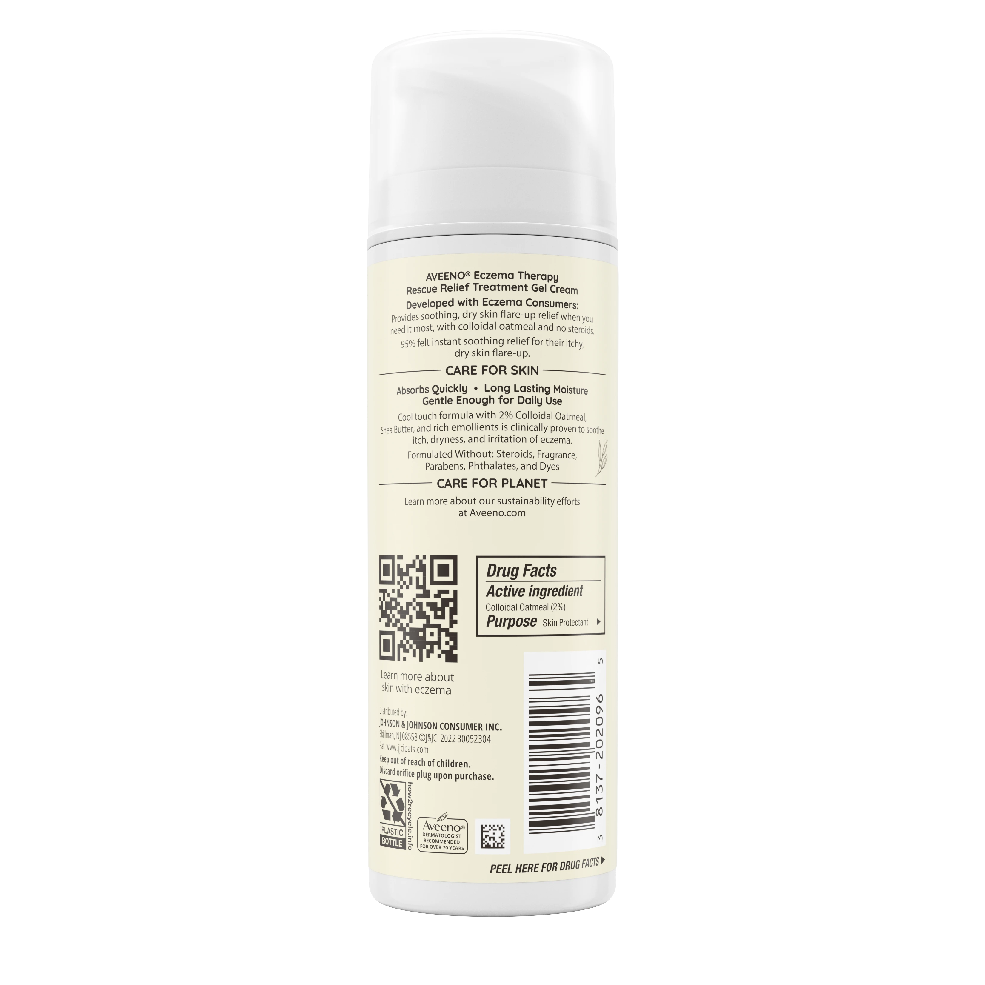  Back Pack shot of Aveeno® Eczema Therapy Rescue Relief Treatment Gel Cream