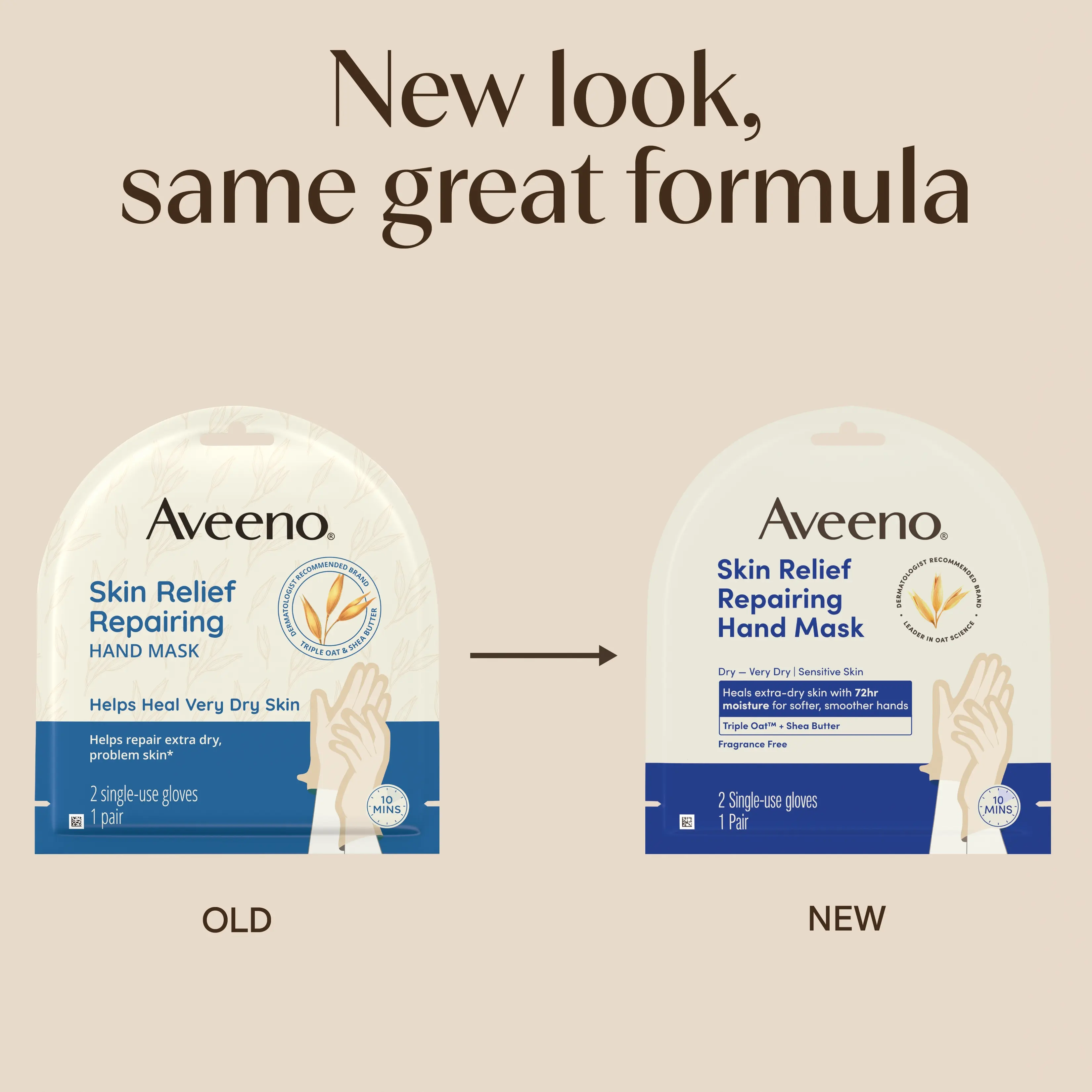 New Look same old formula Aveeno® Skin Relief Repairing Hand Mask