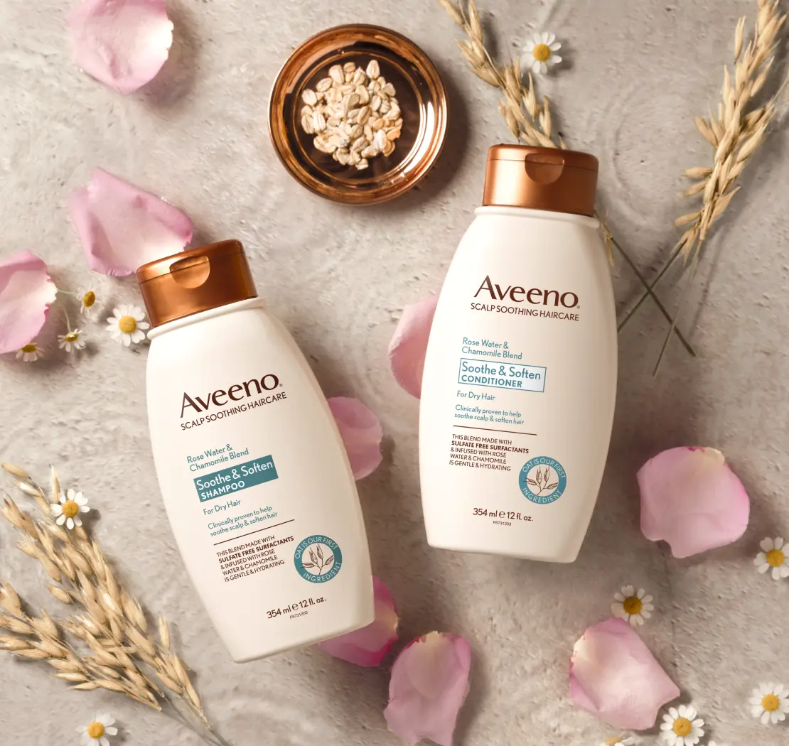 Aveeno<sup>®</sup> Rose Water & Chamomile Blend Collection