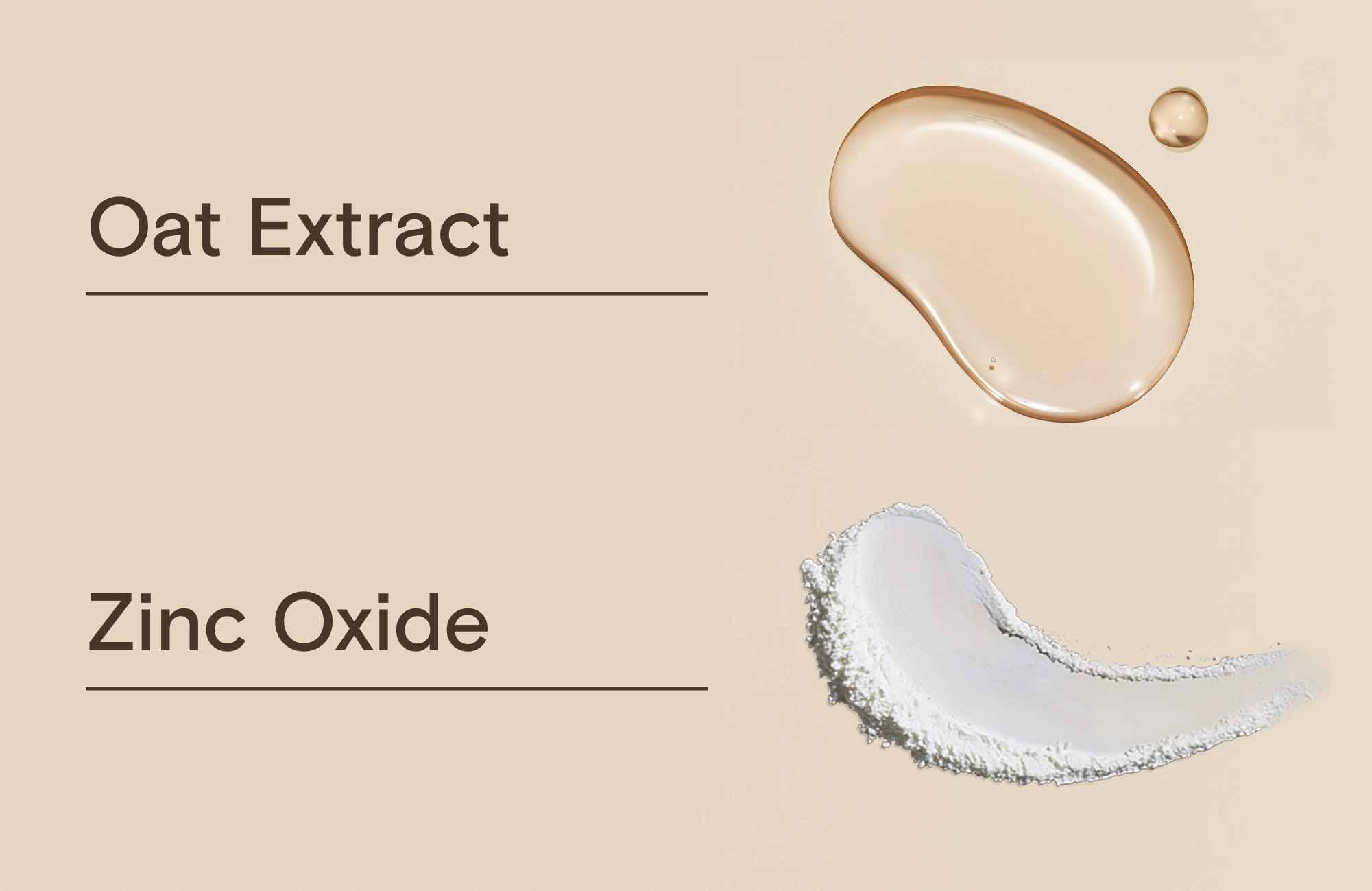Oat Extract and Zinc Oxide ingredients illustration