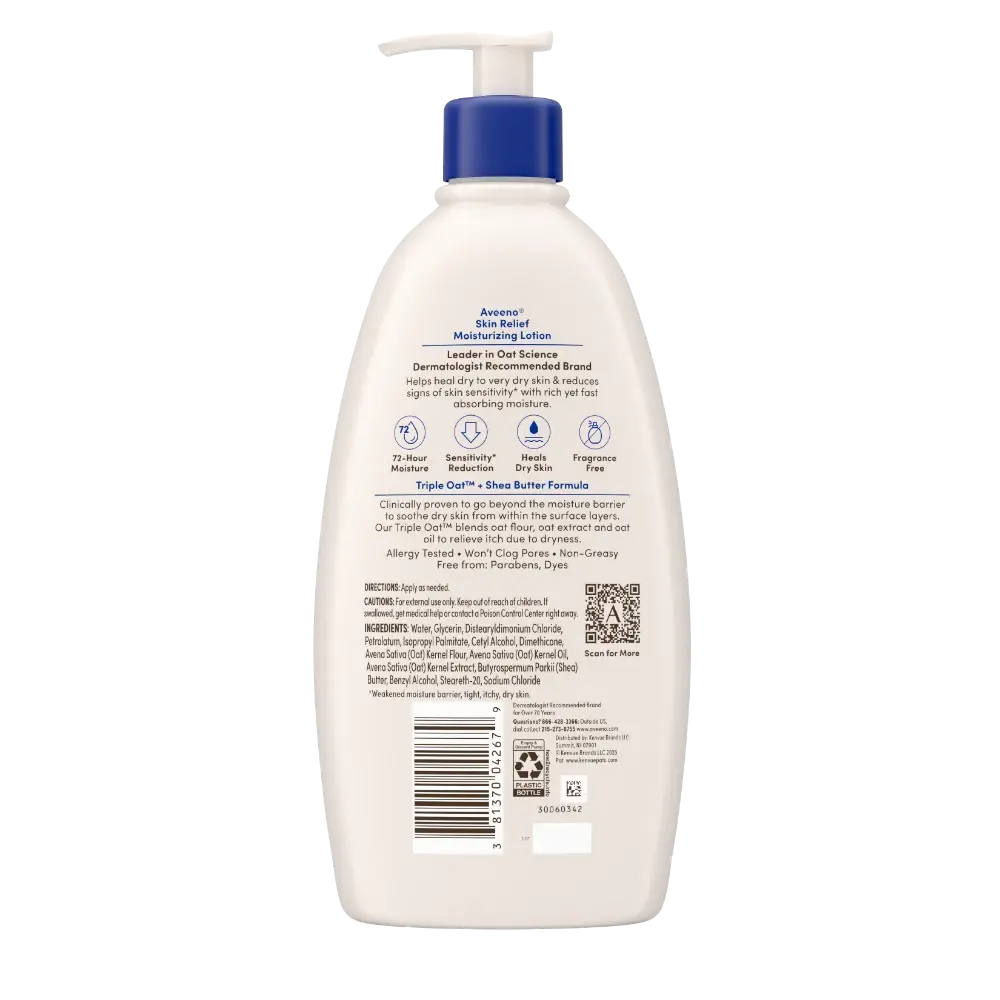 Back pack shot of Aveeno® Skin Relief Moisturizing Lotion for Very Dry Skin