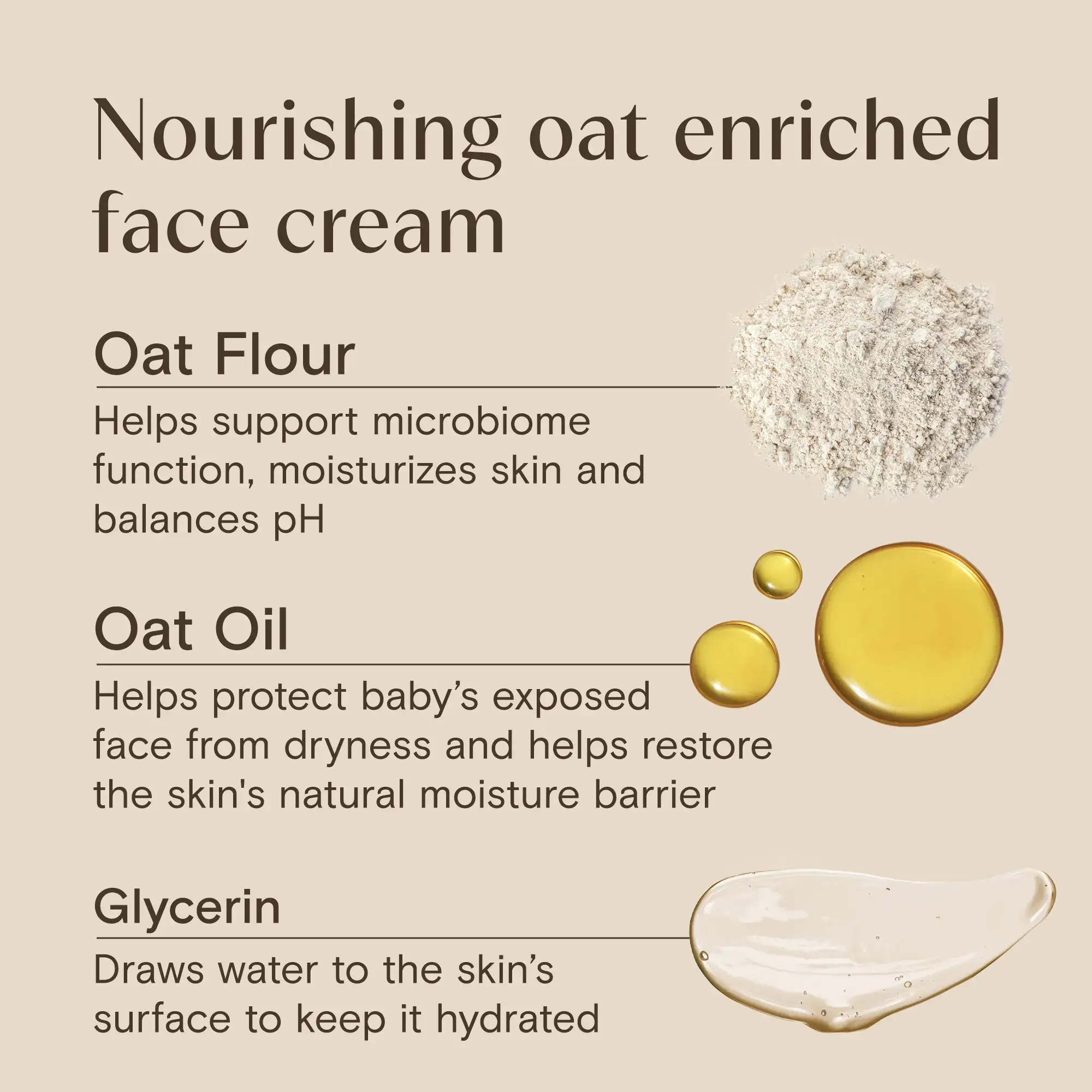 Aveeno® Nourishing oat enriched face cream with oat flour, oat oil and glycerin