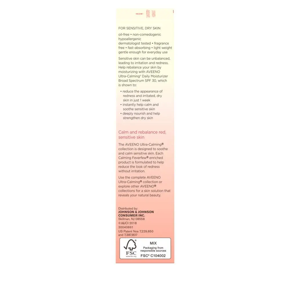 AVEENO ULTRA-CALMING® Daily Moisturizer Broad Spectrum SPF 30