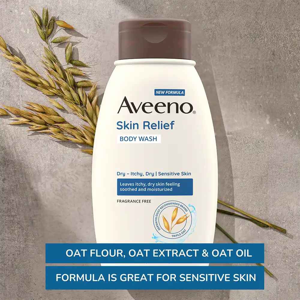 Oat flour, oat extract & oat oil formula is great for sensitive skin