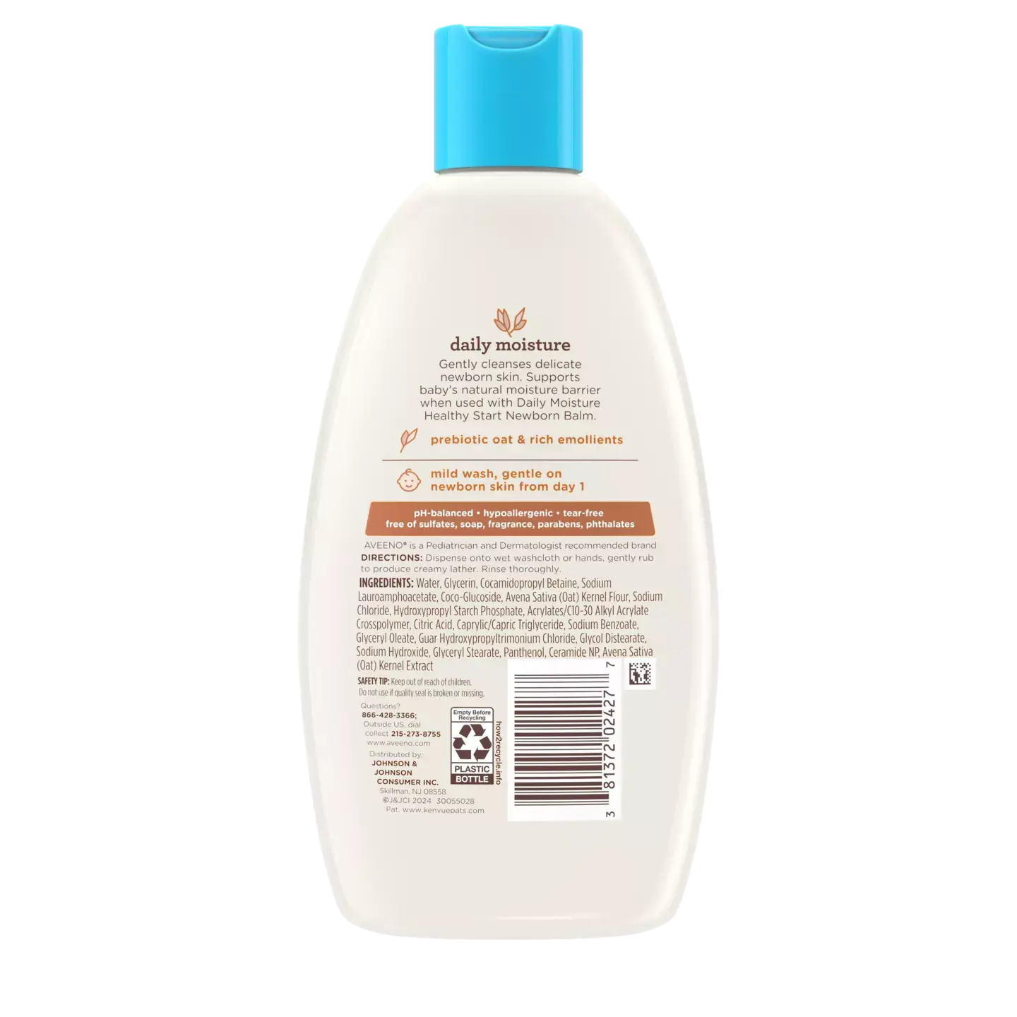 Front facing picture of the Baby Daily Moisture Healthy Start Newborn Wash