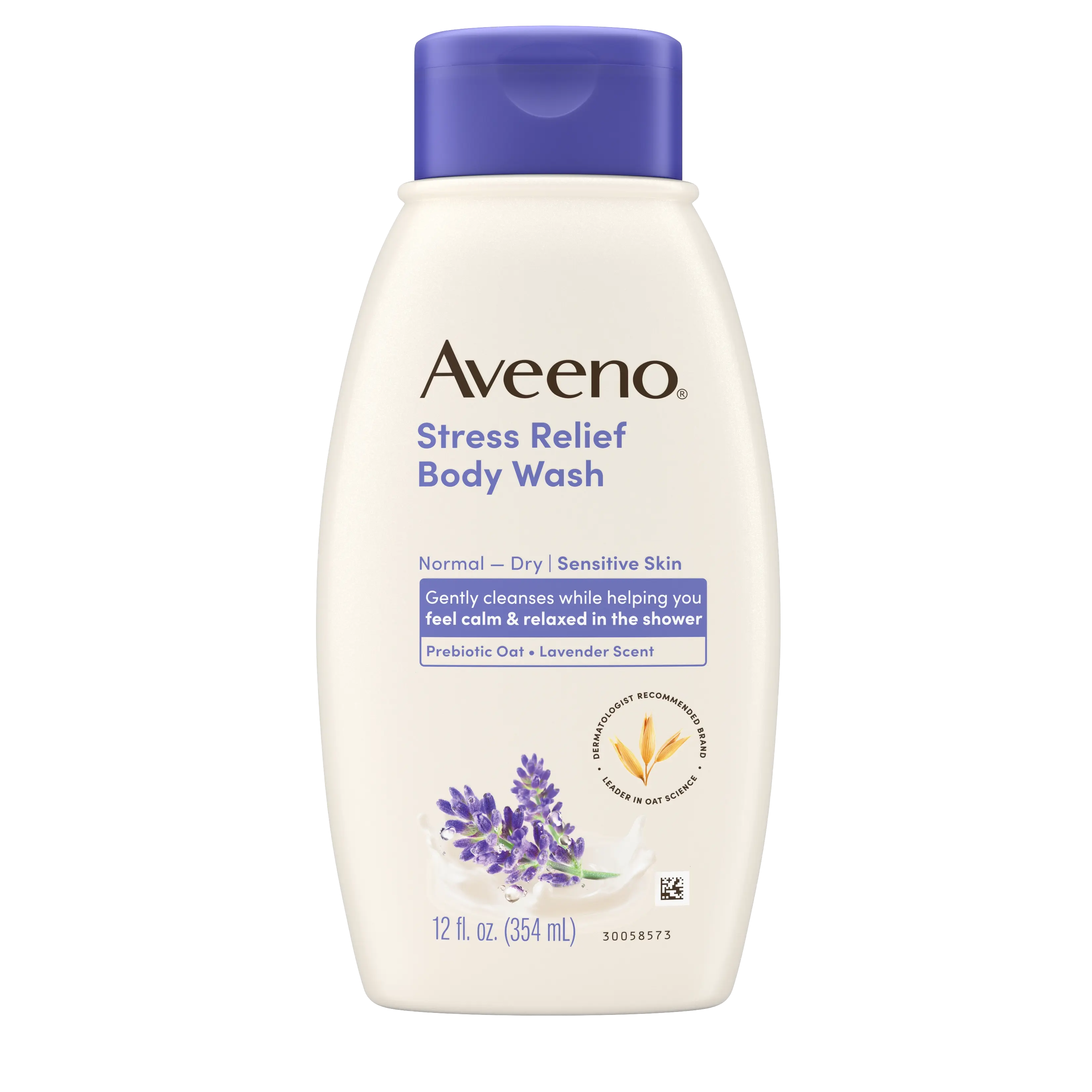 Front Pack shot of Stress Relief Oat Body Wash, Lavender Scent 12oz